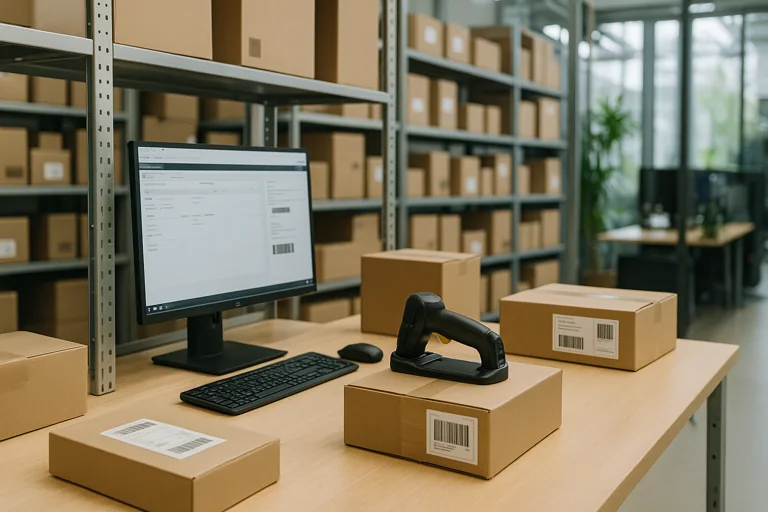 Modern packing station for JTL-WMS, pick and pack and shipping processes
