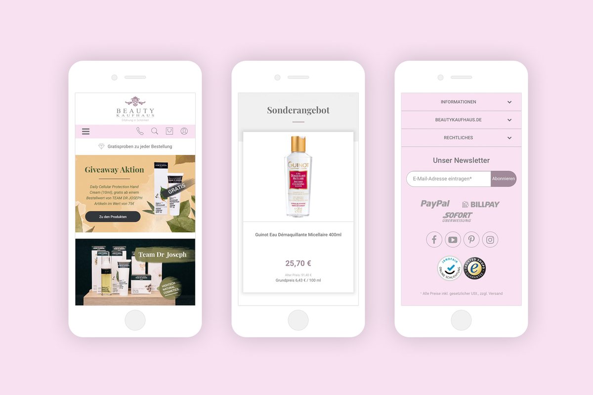 Beautykaufhaus mobile and desktop design